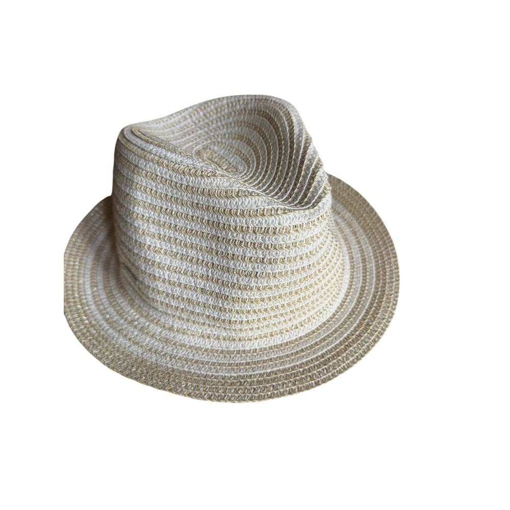 Amiani Packable Straw Fedora Beach Hat Cream Resort Travel Sun Hat